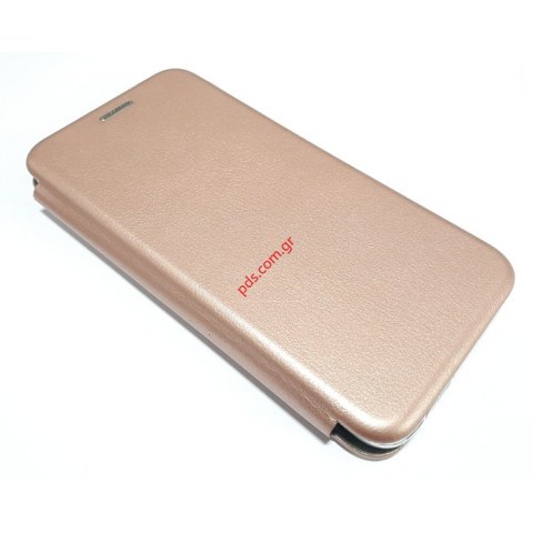 Θήκη τύπου βιβλίου μαγνητική Samsung A405F Galaxy A40 (2019) σε ρόζ/χρυσό χρώμα