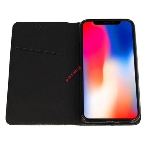 Θήκη τύπου βιβλίου Samsung A105F Galaxy A10 (2019) Black Smart Flip book wallet σε μαύρο χρώμα