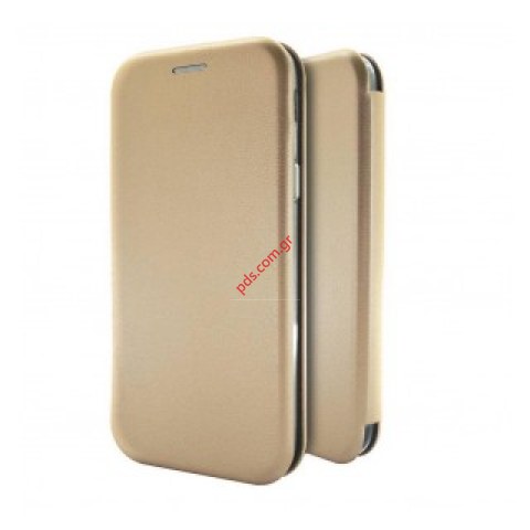 Θήκη τύπου βιβλίου Samsung A307F Galaxy A30S (2019) Gold Flip book wallet σε χρυσό χρώμα
