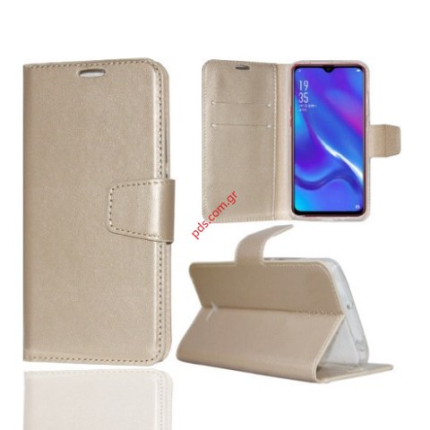 Θήκη τύπου βιβλίου Samsung A705F Galaxy A70 (2019) Gold Flip book wallet σε χρυσό χρώμα