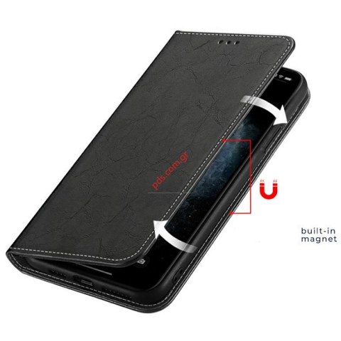 Θήκη τύπου βιβλίου Samsung S23 PLUS Galaxy SM-S916B Elite black stand wallet σε μαύρο χρώμα Blister