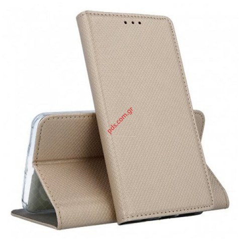 Θήκη τύπου βιβλίου Xiaomi Redmi 7 Gold Stand Wallet σε χρυσό χρώμα Θήκη τύπου βιβλίου Xiaomi Redmi 7 Gold Stand Wallet σε χρυσό χρώμα