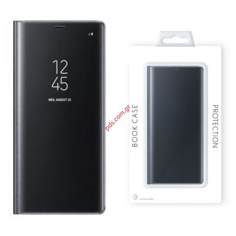 Θήκη βιβλίο clear view Samsung A10S Book Flip Black σε μαύρο χρώμα Θήκη βιβλίο clear view Samsung A10S Book Flip Black σε μαύρο χρώμα