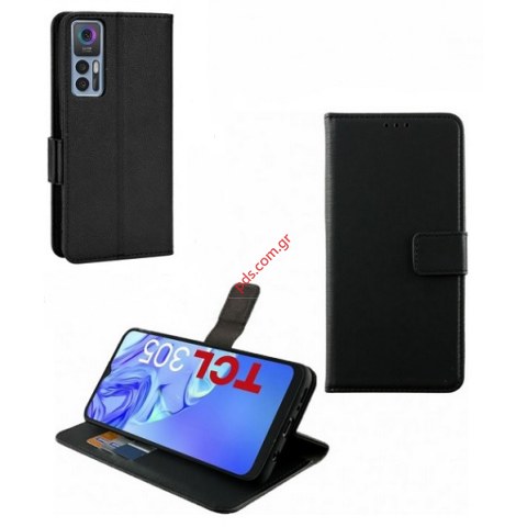 Θήκη βιβλίο TCL 30 5G/30 PLUS+ 6.7 2021 Black stand σε μαύρο χρώμα Blister