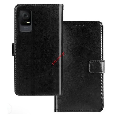 Θήκη βιβλίο TCL 405/406/408 5G 2022 Book Black clip stand σε μαύρο χρώμα Blister