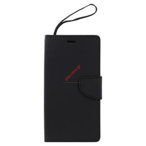 Θήκη βιβλίου Fancy Diary Microsoft Lumia 640 XL Black σε μαύρο χρώμα