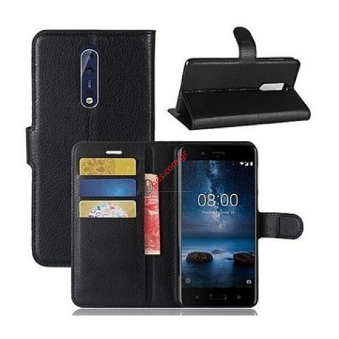 Case flip book pocket stand Huawei P Smart Black Case flip book pocket stand Huawei P Smart Black