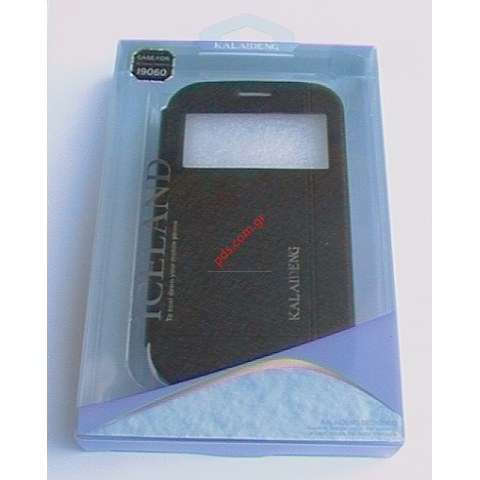Θήκη βιβλίου KLD Iceland Black Samsung i9060 Galaxy GRAND NEO  σε μαύρο χρώμα S-View stand 