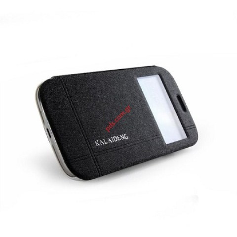 Θήκη βιβλίου KLD Iceland Black Samsung i9060 Galaxy GRAND NEO  σε μαύρο χρώμα S-View stand 