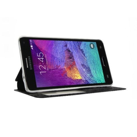 Θήκη βιβλίου S-View KLD Iceland Samsung N910 Note 4 Black με πορτάκι σε μαύρο χρώμα