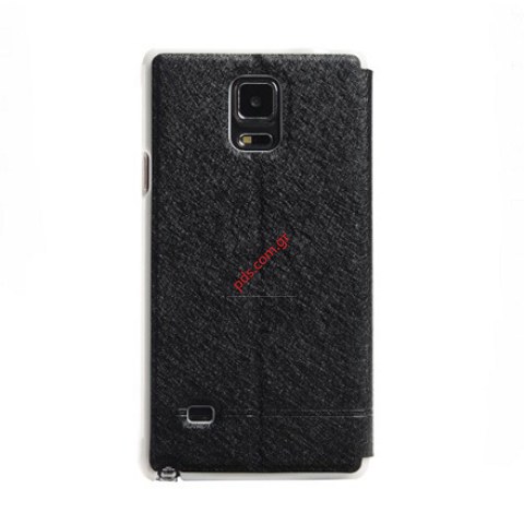 Θήκη βιβλίου S-View KLD Iceland Samsung N910 Note 4 Black με πορτάκι σε μαύρο χρώμα