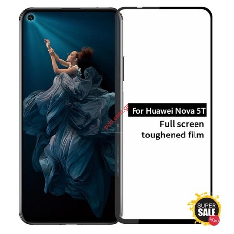 Τζάμι προστασίας Huawei Nova 5T Full Glue Black Glass