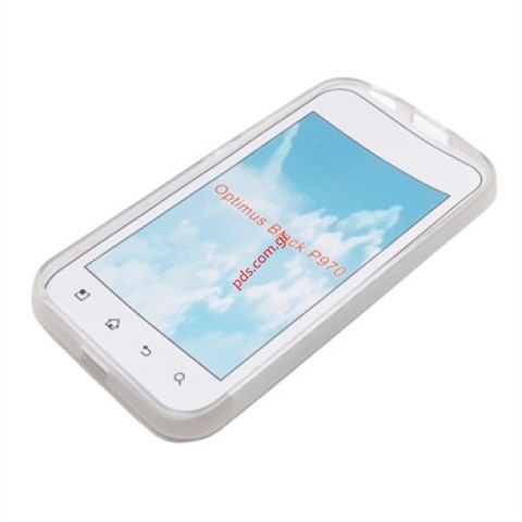 Transparent hard plastic case for LG Otimus Black P970 in white