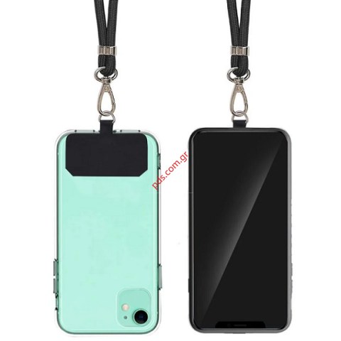 Λουράκι λαιμού Body Neck Holder strap universal LYD Black για Smartphone σε μαύρο χρώμα