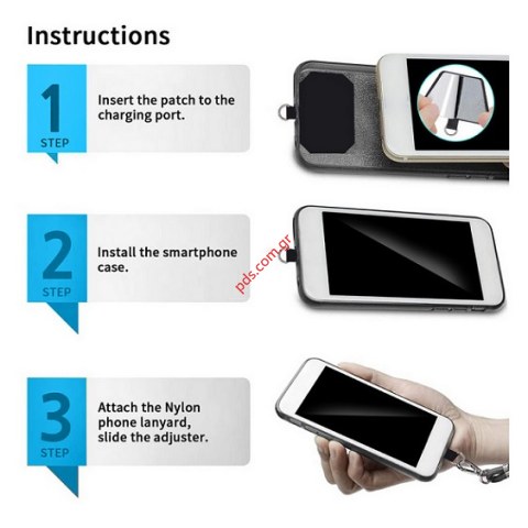 Λουράκι λαιμού Body Neck Holder strap universal LYD Black για Smartphone σε μαύρο χρώμα