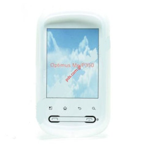 Transparent hard silicon case for LG P350 white
