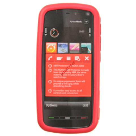 Θήκη από καουτσούκ neopren NBR για το Nokia 5800 σε κόκκινο χρώμα. Θήκη από καουτσούκ neopren NBR για το Nokia 5800 σε κόκκινο χρώμα.