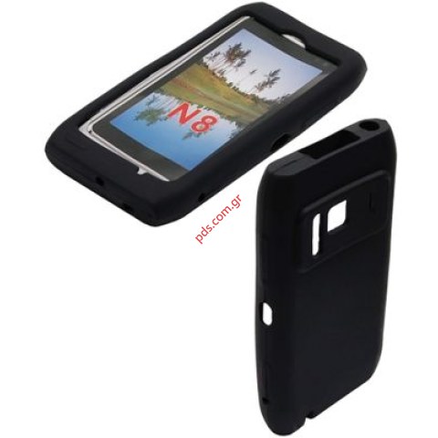 Θήκη από silicon για το Nokia N8 σε μαύρο χρώμα Θήκη από silicon για το Nokia N8 σε μαύρο χρώμα