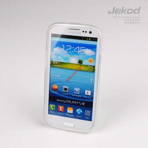 Διάφανη θήκη Jekod Samsung i9300 White TPU σε λευκό χρώμα