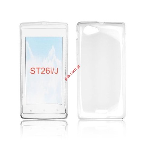 Διάφανη θήκη TRN Clear Xperia J (ST26i) White σε λευκό χρώμα