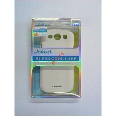 Εξαιρετικής ποιότητας πλαστικό πίσω καπάκι θήκη για Samsung i9300 Galaxy S3 JEKOD σε λευκό χρώμα