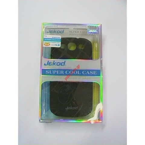 Εξαιρετικής ποιότητας πλαστικό πίσω καπάκι θήκη για Samsung i9300 Galaxy S3 JEKOD σε μαύρο χρώμα