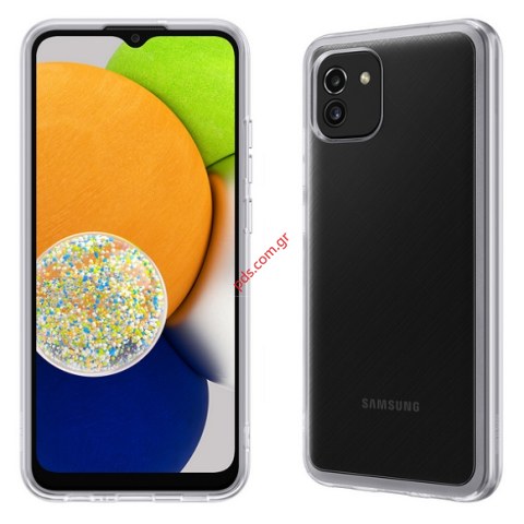 Γνήσια θήκη Samsung A035G/F Galaxy A03 (2022) Silicon clear (EF-QA036TTEGEU) 1.8mm Slim Διάφανη Blister.