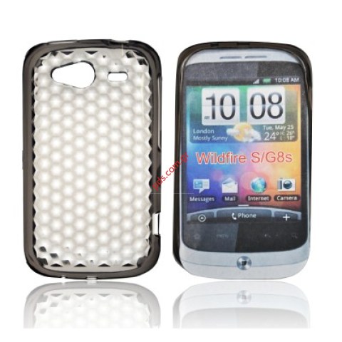 Πλαστική διάφανη ημίσκληρη θήκη HTC Wildfire S σε σκούρο χρώμα