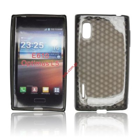 Transparent hard plastic silicon case for LG L5 Optimus E610 Black in black color Transparent hard plastic silicon case for LG L5 Optimus E610 Black in black color
