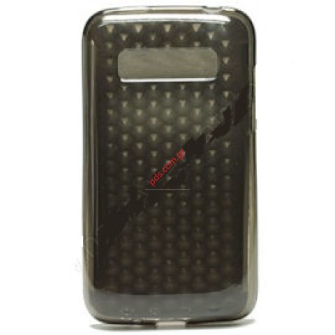 Transparent hard plastic silicon case for LG Optimus Hub E510 in black color