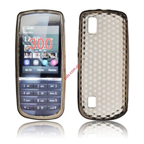Πλαστική διάφανη ημίσκληρη θήκη Nokia 300 Asha σε μαύρο χρώμα Πλαστική διάφανη ημίσκληρη θήκη Nokia 300 Asha σε μαύρο χρώμα