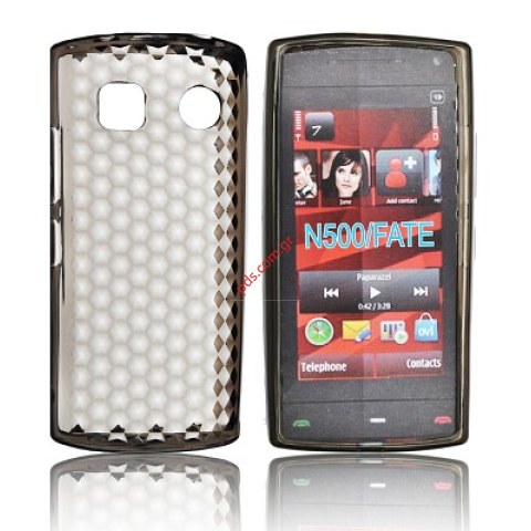 Πλαστική διάφανη ημίσκληρη θήκη Nokia 500 σε μαύρο χρώμα Πλαστική διάφανη ημίσκληρη θήκη Nokia 500 σε μαύρο χρώμα