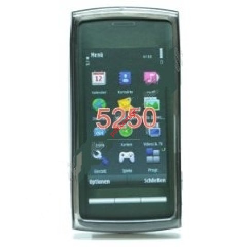Πλαστική διάφανη ημίσκληρη θήκη Nokia 5250 σε μαύρο χρώμα