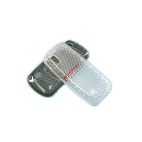 Πλαστική διάφανη ημίσκληρη θήκη Nokia Asha 300 σε καπνισμένο μαύρο χρώμα (Black cyrcle)