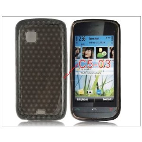 Πλαστική διάφανη ημίσκληρη θήκη Nokia C5-03 σε μαύρο χρώμα (Black cyrcle) Πλαστική διάφανη ημίσκληρη θήκη Nokia C5-03 σε μαύρο χρώμα (Black cyrcle)