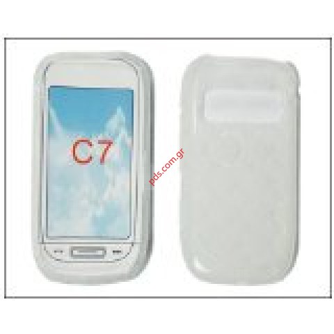 Πλαστική διάφανη ημίσκληρη θήκη Nokia C7-00 σε λευκό χρώμα Πλαστική διάφανη ημίσκληρη θήκη Nokia C7-00 σε λευκό χρώμα