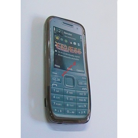 Πλαστική διάφανη ημισκλήρη θήκη Nokia E52 TRN σε smoke black χρώμα Πλαστική διάφανη ημισκλήρη θήκη Nokia E52 TRN σε smoke black χρώμα