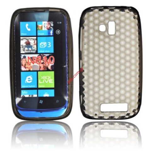 Πλαστική διάφανη ημίσκληρη θήκη Nokia Lumia 610 σε μαύρο χρώμα Πλαστική διάφανη ημίσκληρη θήκη Nokia Lumia 610 σε μαύρο χρώμα