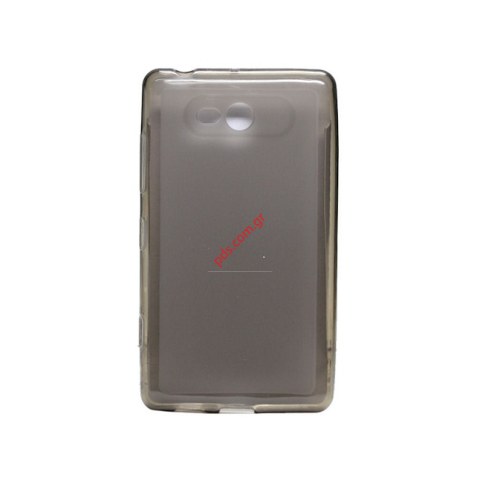 Πλαστική διάφανη ημίσκληρη θήκη Nokia Lumia 820 TRN Black