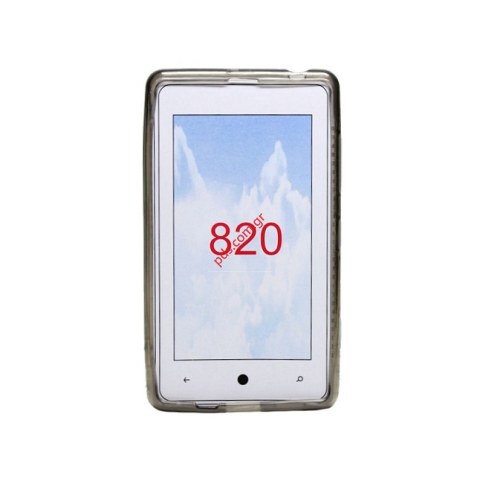 Πλαστική διάφανη ημίσκληρη θήκη Nokia Lumia 820 TRN Black