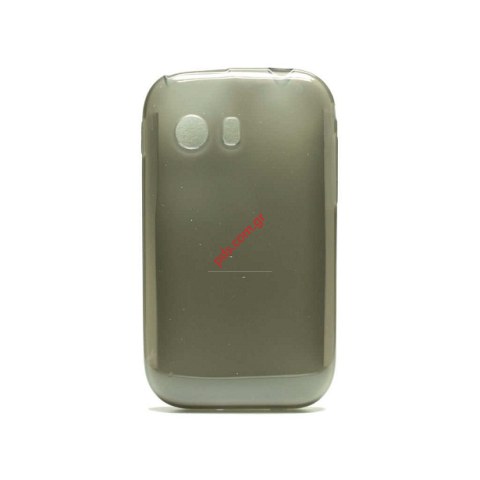 Πλαστική διάφανη ημίσκληρη θήκη Samsung S5360 Galaxy Y σε μαύρο χρώμα TRN