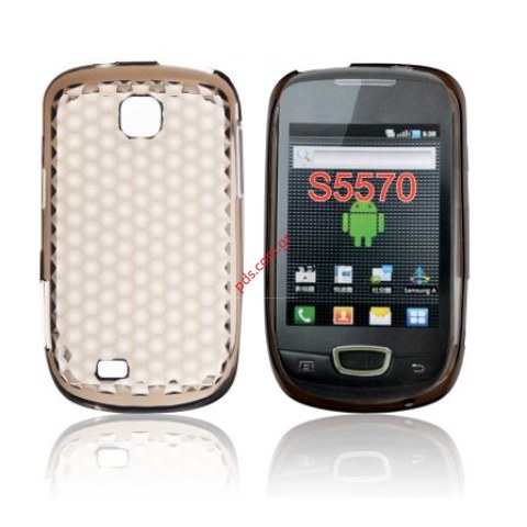 Πλαστική διάφανη ημίσκληρη θήκη Samsung S5570 Galaxy Mini σε μαύρο χρώμα Πλαστική διάφανη ημίσκληρη θήκη Samsung S5570 Galaxy Mini σε μαύρο χρώμα