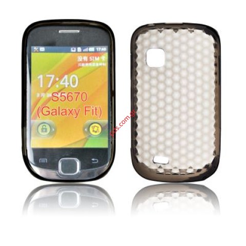 Πλαστική διάφανη ημίσκληρη θήκη Samsung S5670 Galaxy Fit σε μαύρο χρώμα TRN Πλαστική διάφανη ημίσκληρη θήκη Samsung S5670 Galaxy Fit σε μαύρο χρώμα TRN