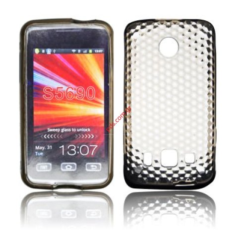 Transparent half hard plastic case for Samsung S5690 Galaxy X Cover in black  Transparent half hard plastic case for Samsung S5690 Galaxy X Cover in black