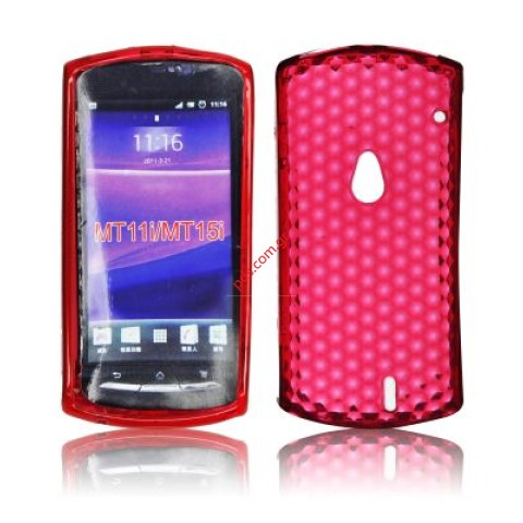 Πλαστική διάφανη ημισκλήρη θήκη SonyEricsson Xperia Neo (MT15i), Neo V (MT11i) Red Πλαστική διάφανη ημισκλήρη θήκη SonyEricsson Xperia Neo (MT15i), Neo V (MT11i) Red
