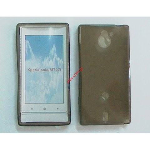 Πλαστική διάφανη ημισκλήρη θήκη SonyEricsson Xperia Sola MT27i Black Πλαστική διάφανη ημισκλήρη θήκη SonyEricsson Xperia Sola MT27i Black