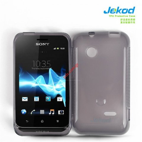 Πλαστική διάφανη ημισκλήρη θήκη SonyEricsson Xperia Tipo ST21i Jekod TPU Black