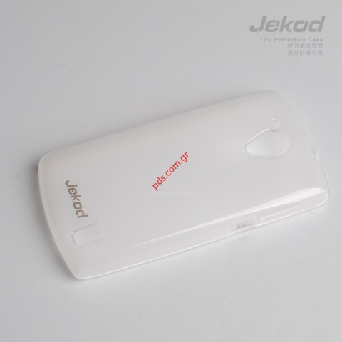 Πλαστική διάφανη ημίσκληρη θήκη ZTE Skate Black σε ημιδιάφανο λευκό χρώμα