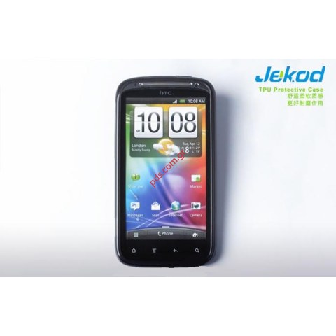 Πλαστική διάφανη θήκη Jekod HTC Sensation G14 Z710e σε μαύρο χρώμα.