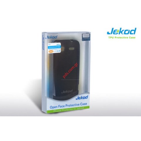 Πλαστική διάφανη θήκη Jekod HTC Sensation G14 Z710e σε μαύρο χρώμα.